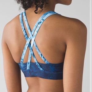 LULULEMON H20 Deep Sea Hero Blue Energy Sports Bra Size 10